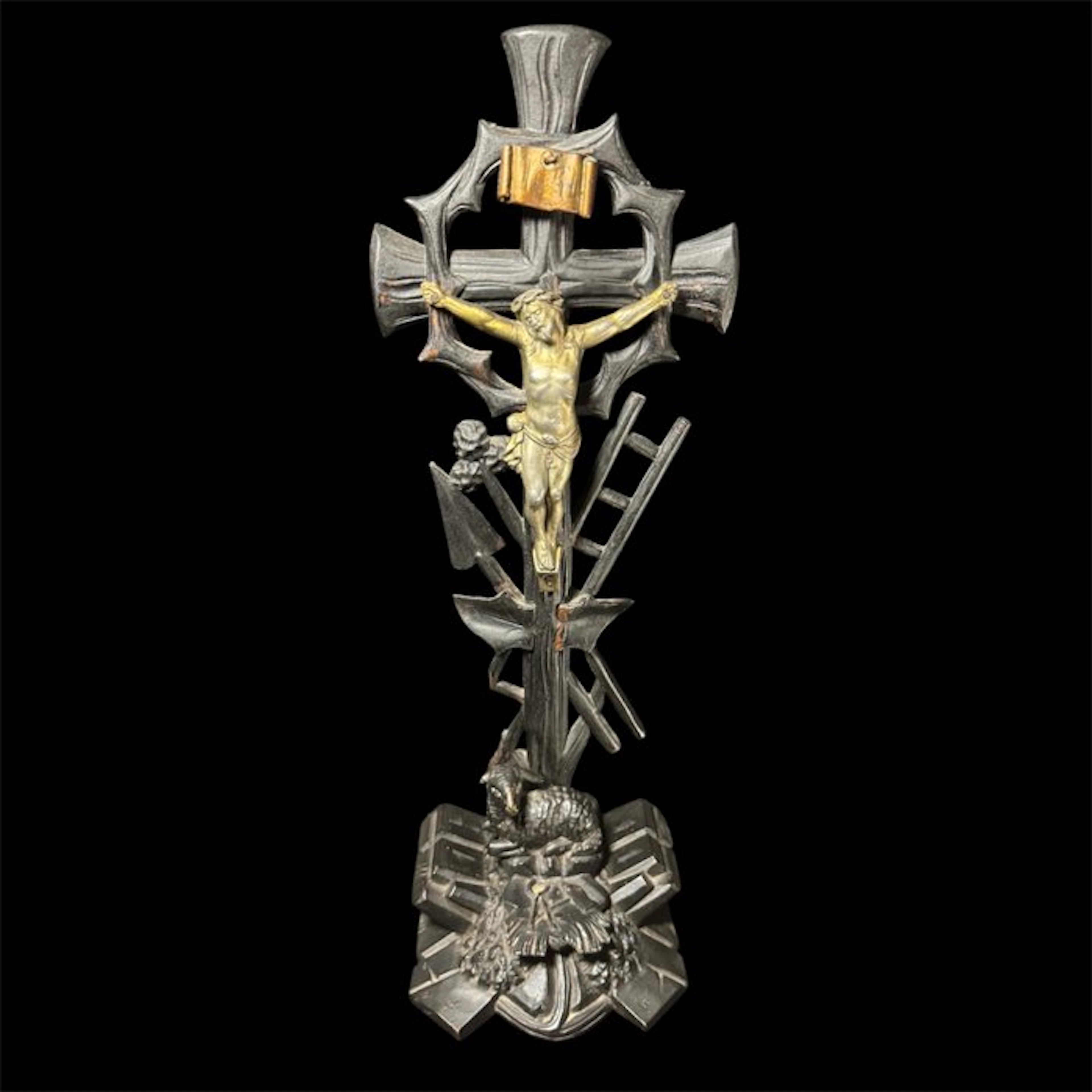 Napoleon III Cross - Wood, Metal - 1850-1900 - Calvary crucifix - 44 cm
