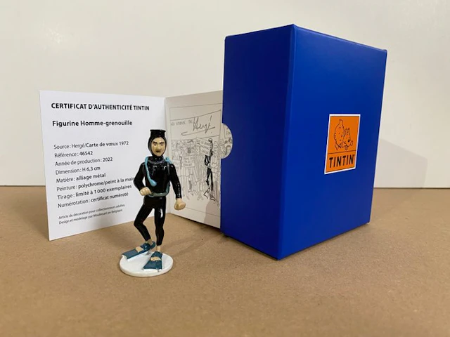Tintin - Figurine - Homme-grenouille - Alloy, Enamel