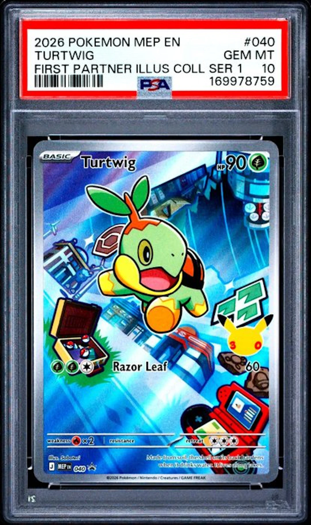 Pokémon - 1 Graded card - Pokémon - Turtwig 040 Foil