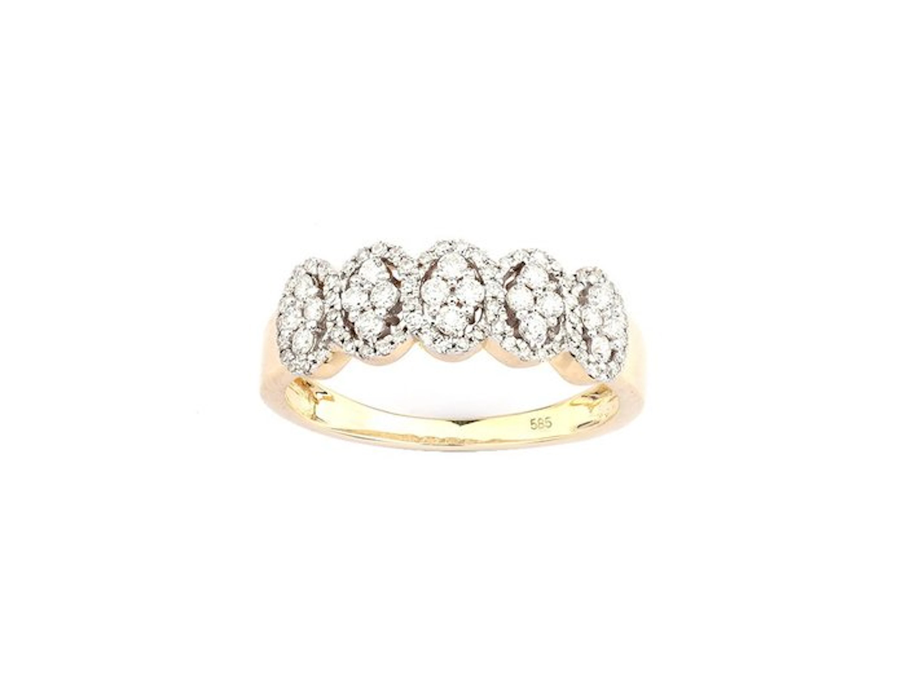 Ring - 14 kt. Yellow gold - 0.41ct. tw. Diamond (Natural)