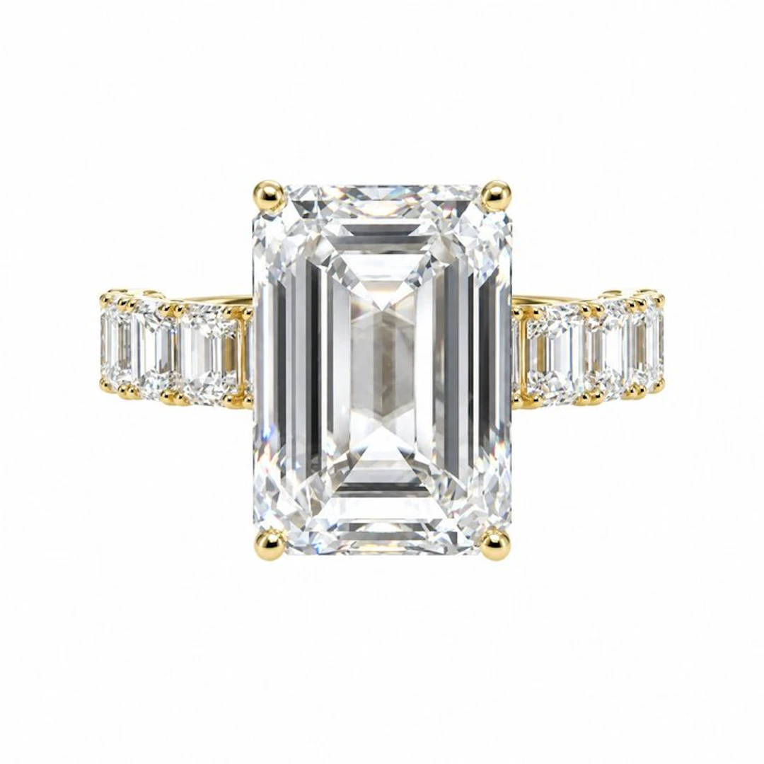 Ring - 14 kt. Yellow gold - 11.02ct. tw. Diamond (Lab-grown) - Diamond