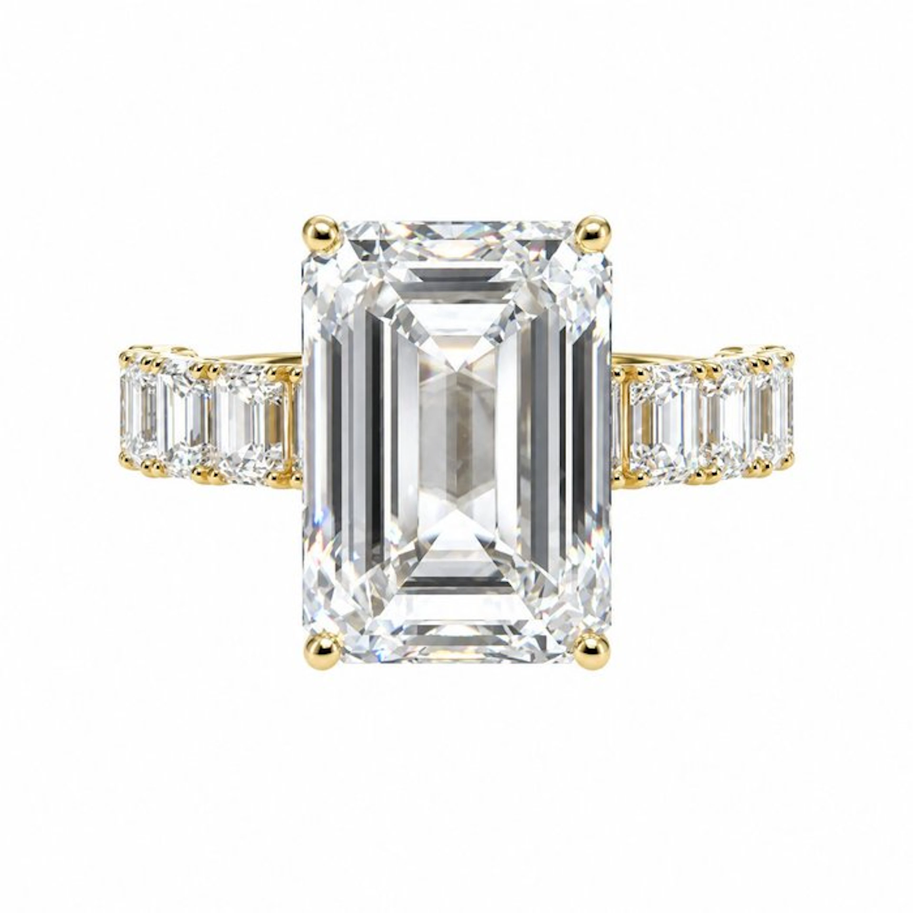 Ring - 14 kt. Yellow gold - 11.02ct. tw. Diamond (Lab-grown) - Diamond