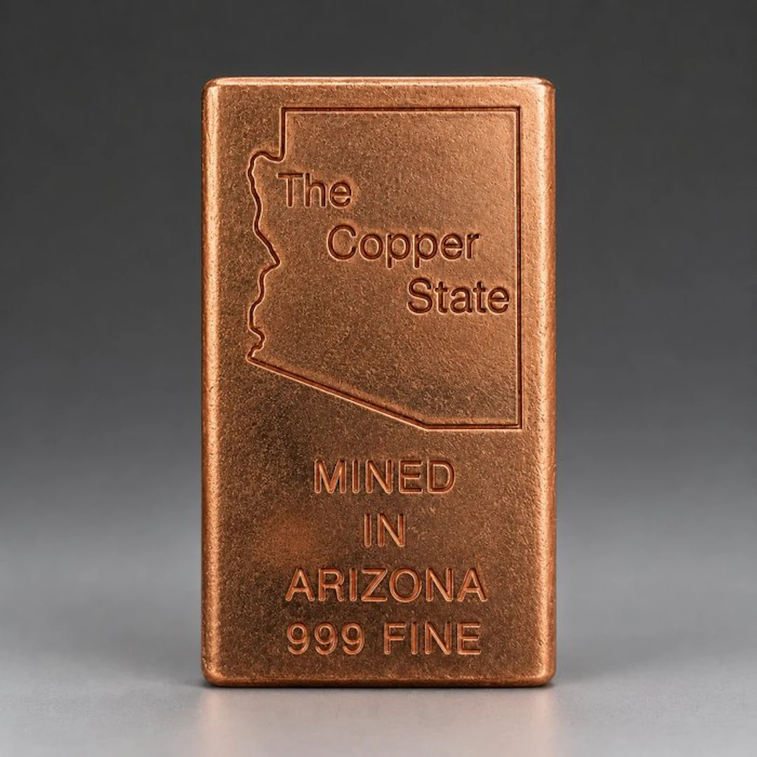Copper Half-pound bar 999 - Copper - US Mint - Height: 8...