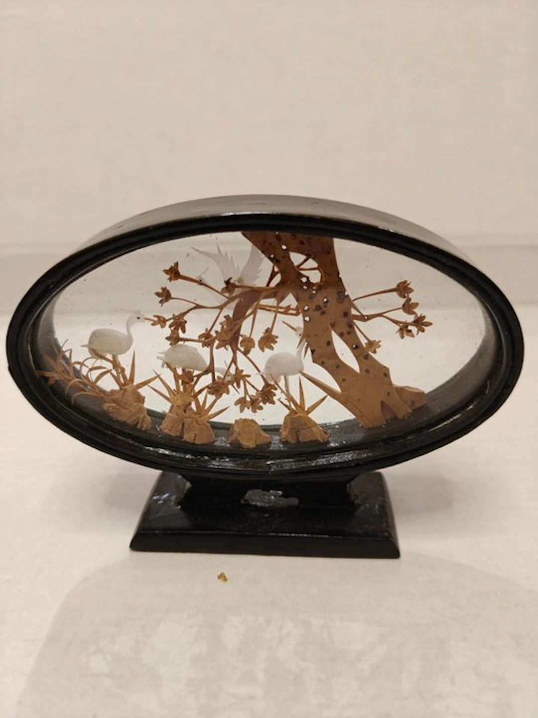 San You - Hand carved Miniature Crane Bird artwork