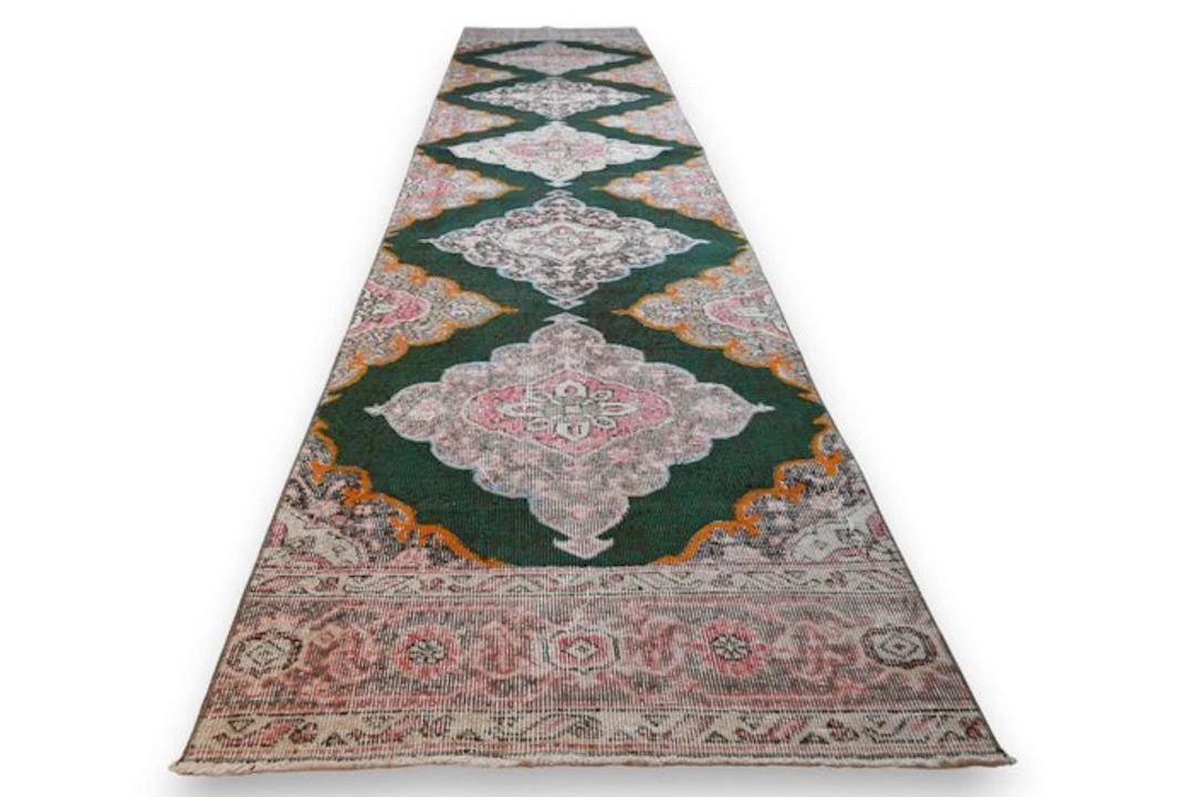 XL vintage Usak - Runner - 405 cm - 85 cm - with certificate