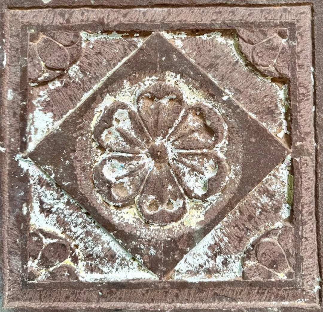 Architectural panel in red sandstone