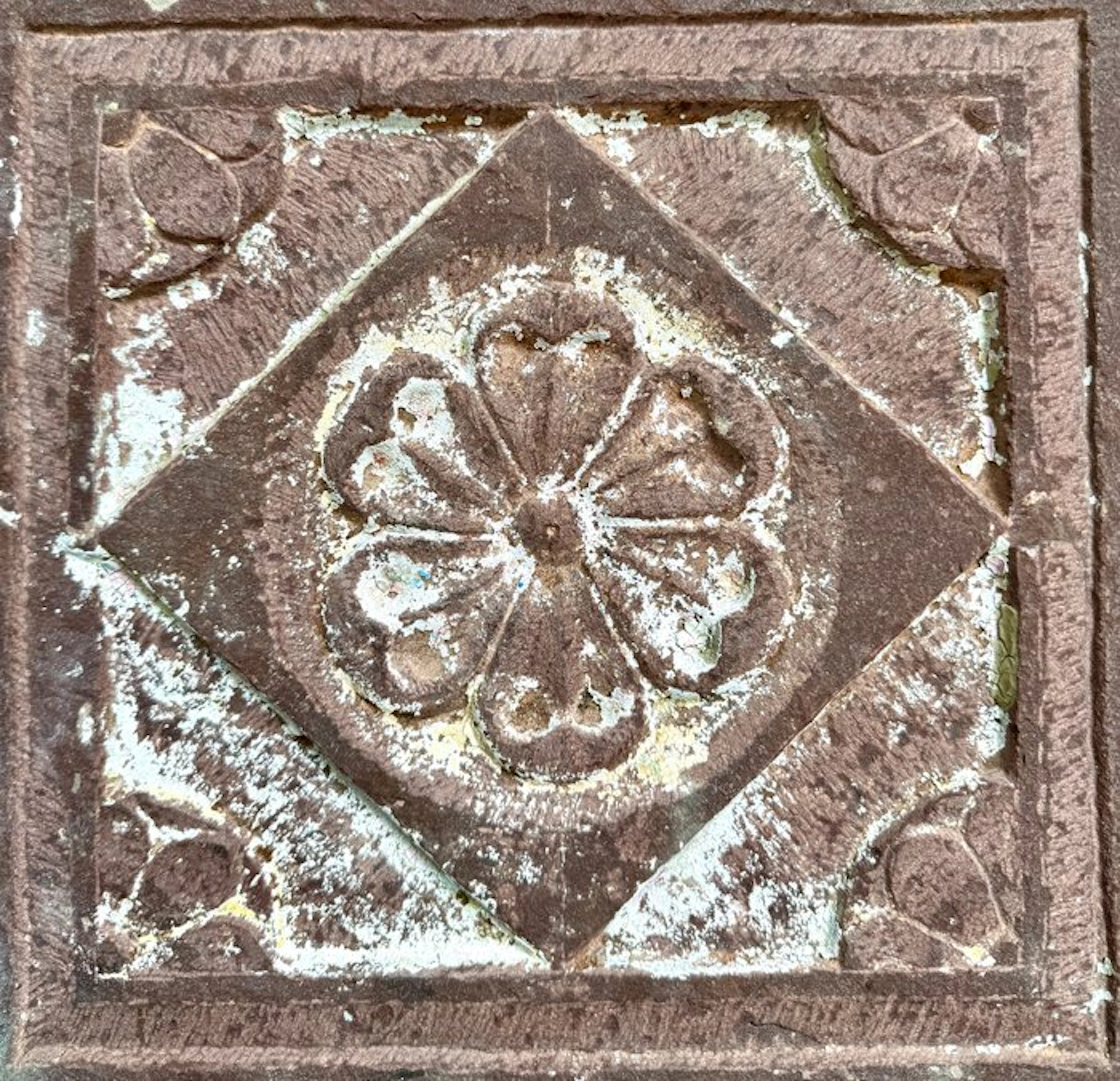 Architectural panel in red sandstone