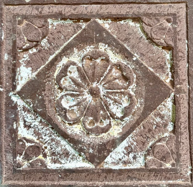 Architectural panel in red sandstone