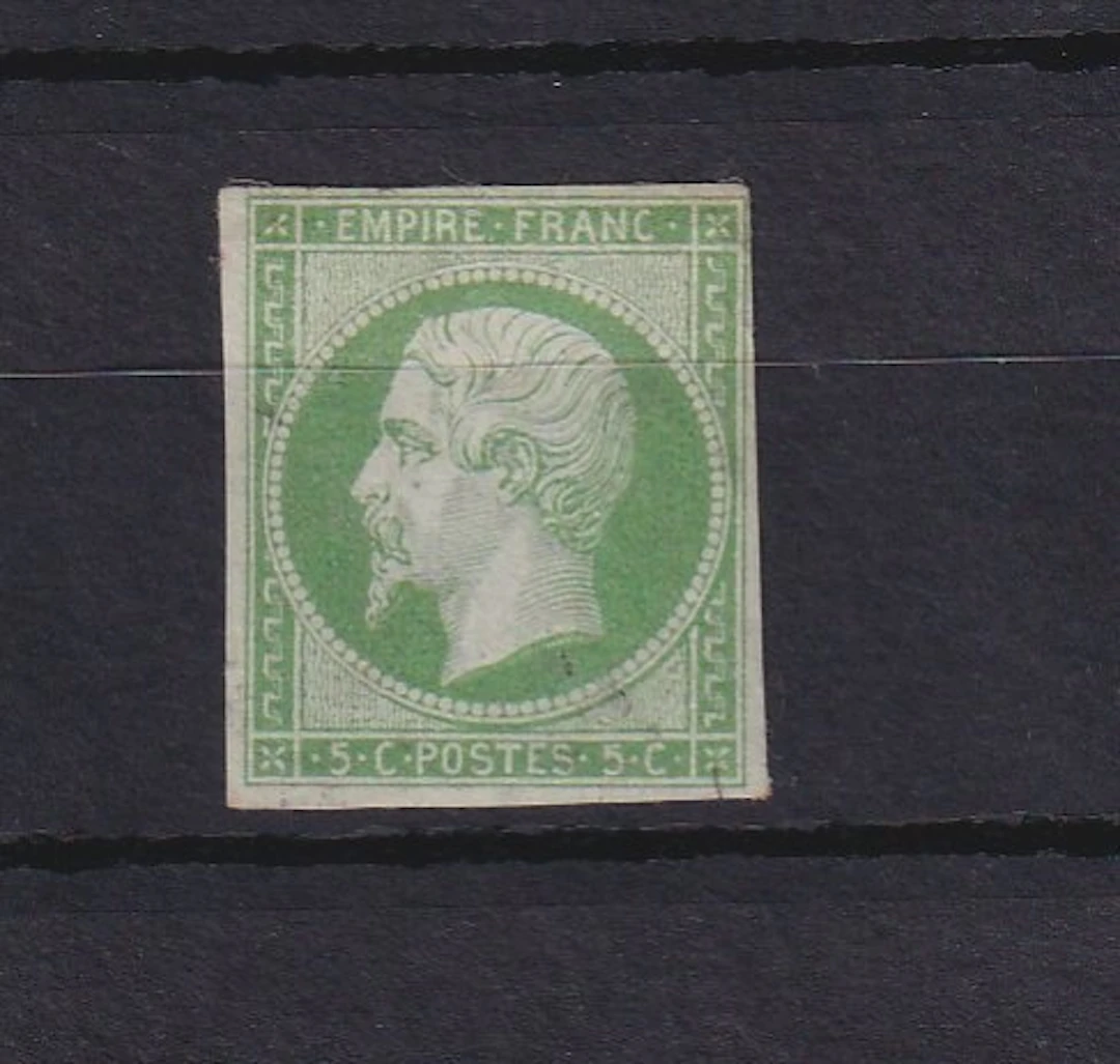 France 1854 - mint, Napoléon 5c green-yellow - Yvert n° 12a