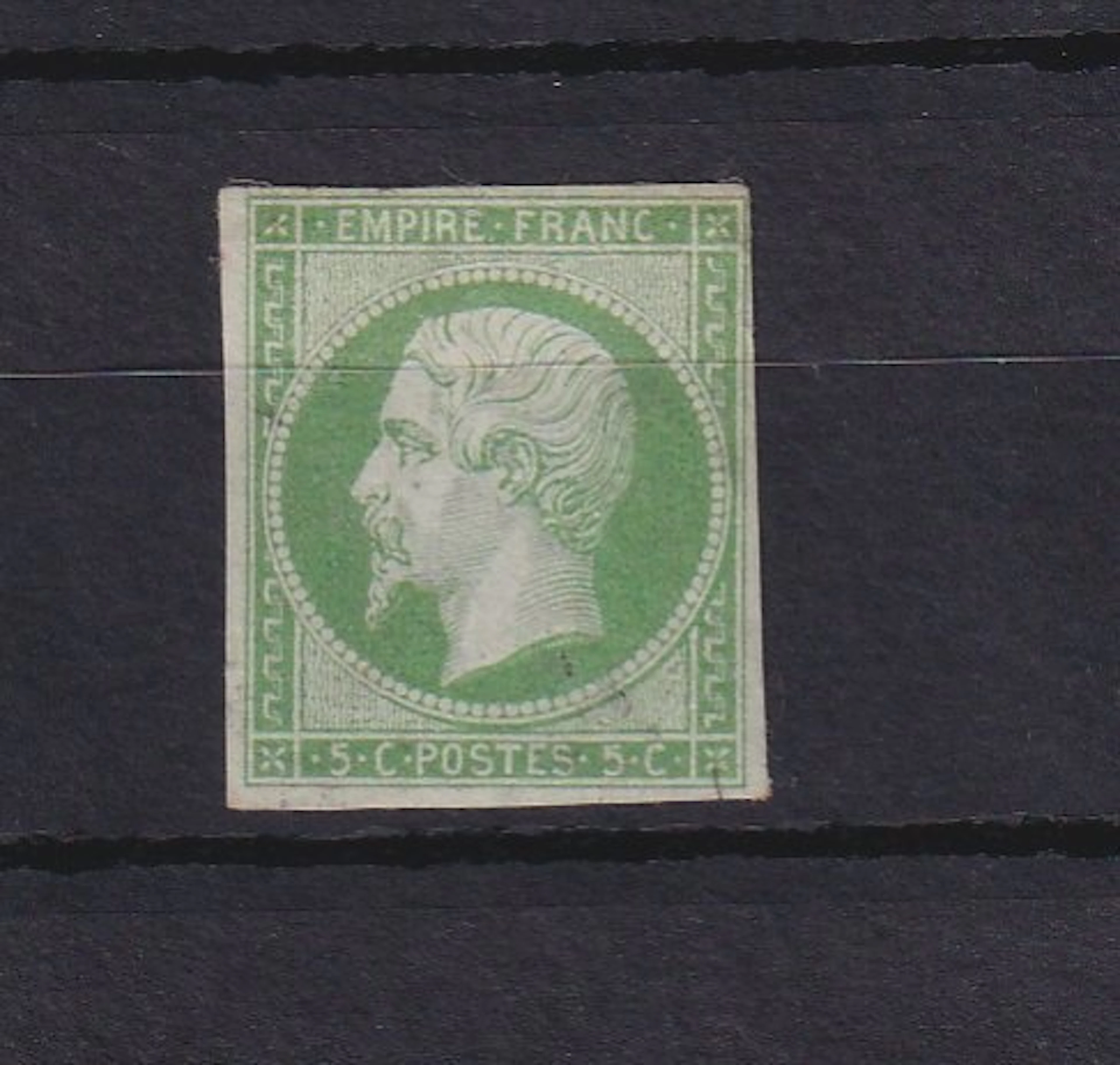 France 1854 - mint, Napoléon 5c green-yellow - Yvert n° 12a