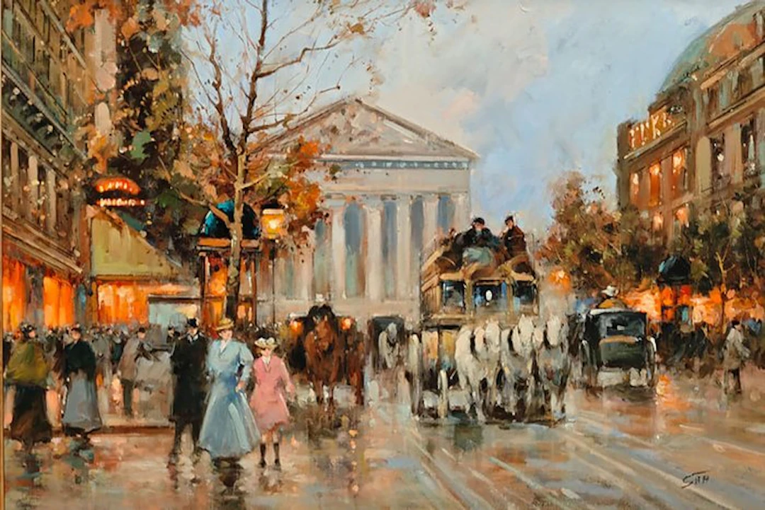 Walter Sita (XX) - Paris, la Madeleine au cœur de la ville - cm 82 x 112