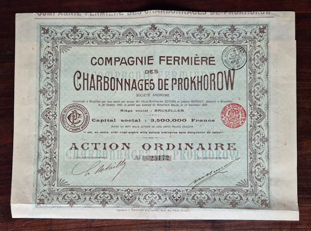 Ukraine. - 1905 -Compagnie Fermière des Charbonnages de Prokhorow