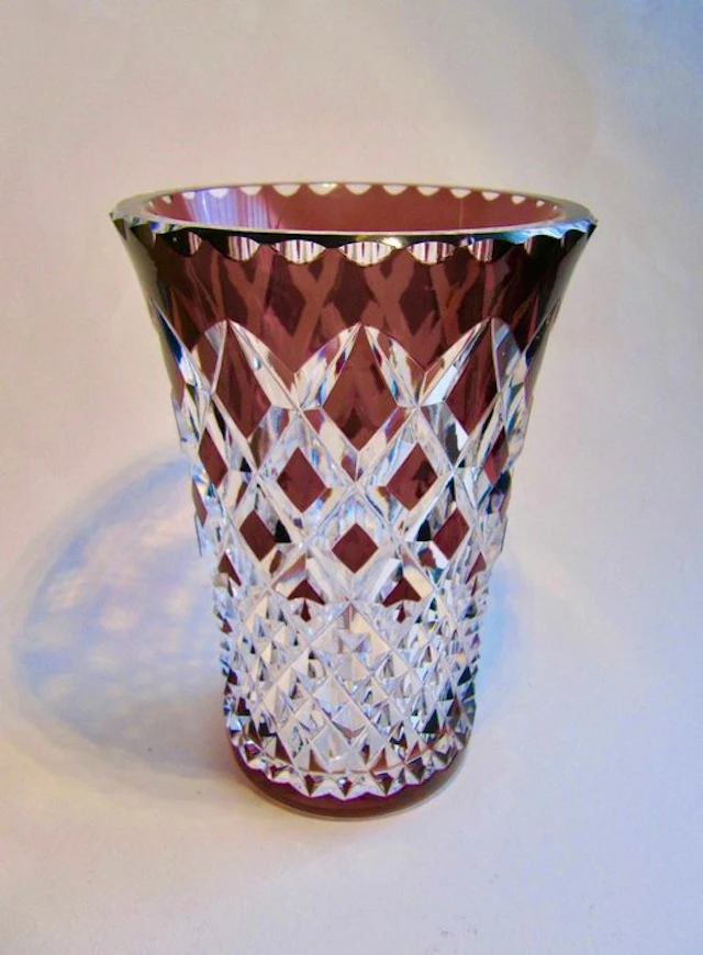 Val Saint Lambert - René Delvenne - Vase - Crystal - Model: "CHAMPAGNE" 1966