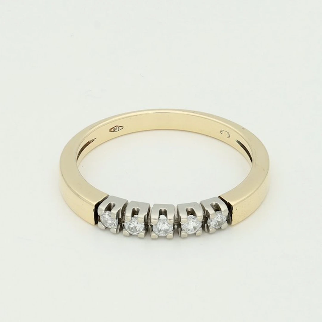 Ring - 14 kt. Yellow gold, White gold Diamond (Natural)