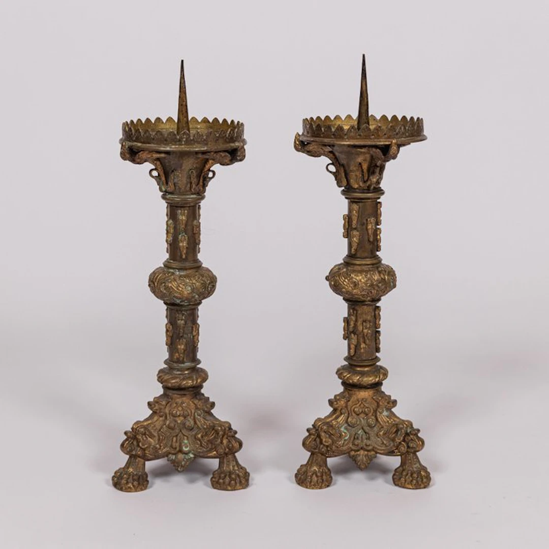 Bronze church candlesticks, late 19th century - Bronze - 1850-1900