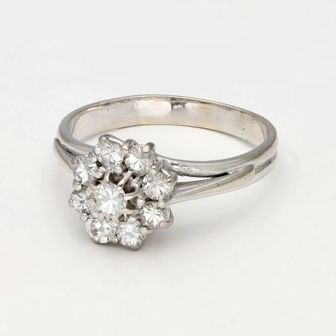 Ring - 18 kt. White gold Diamond (Natural)