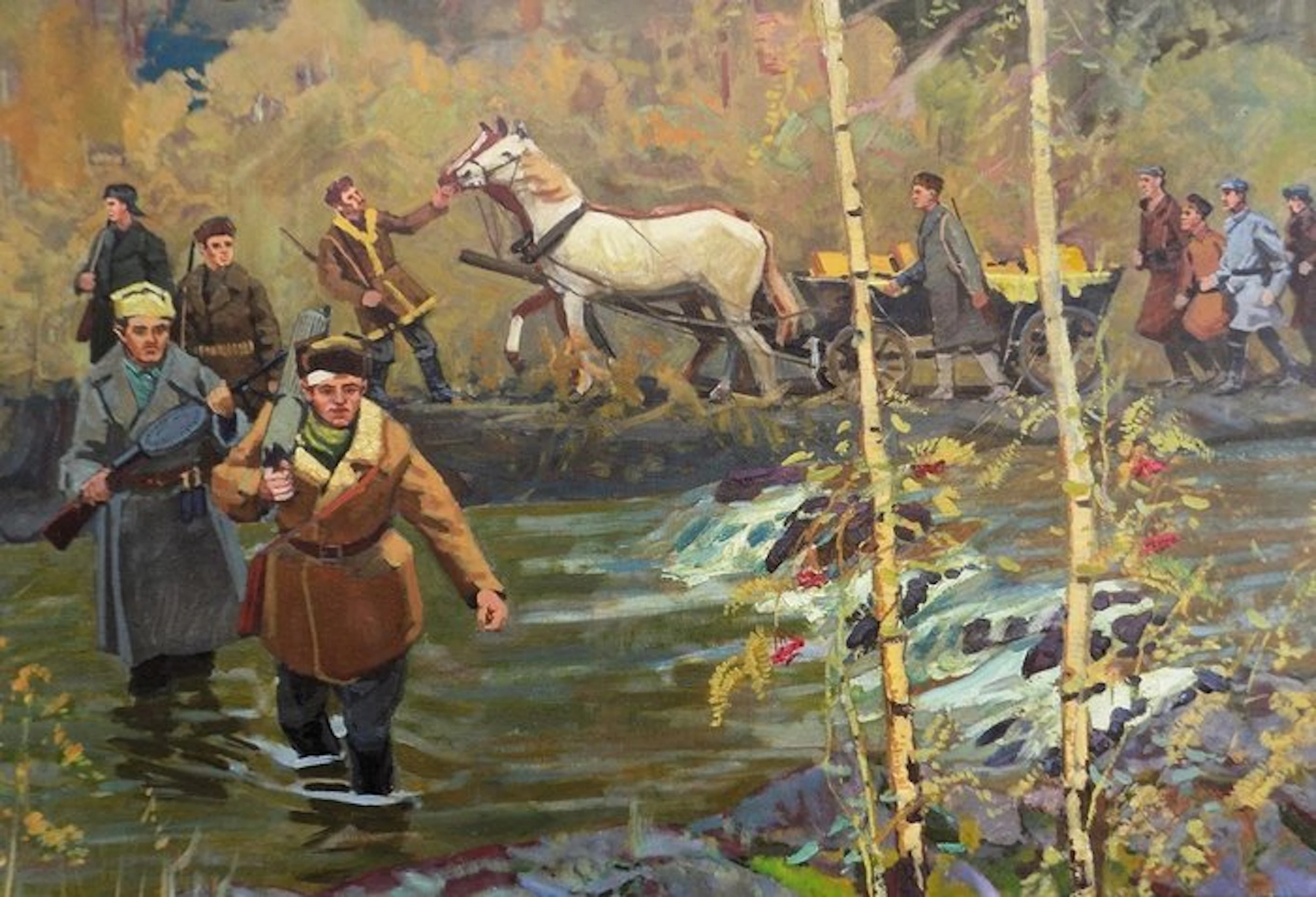Akinshin Michail Vasilievich (1927-1982) - Partigiani - cm 90 x 130