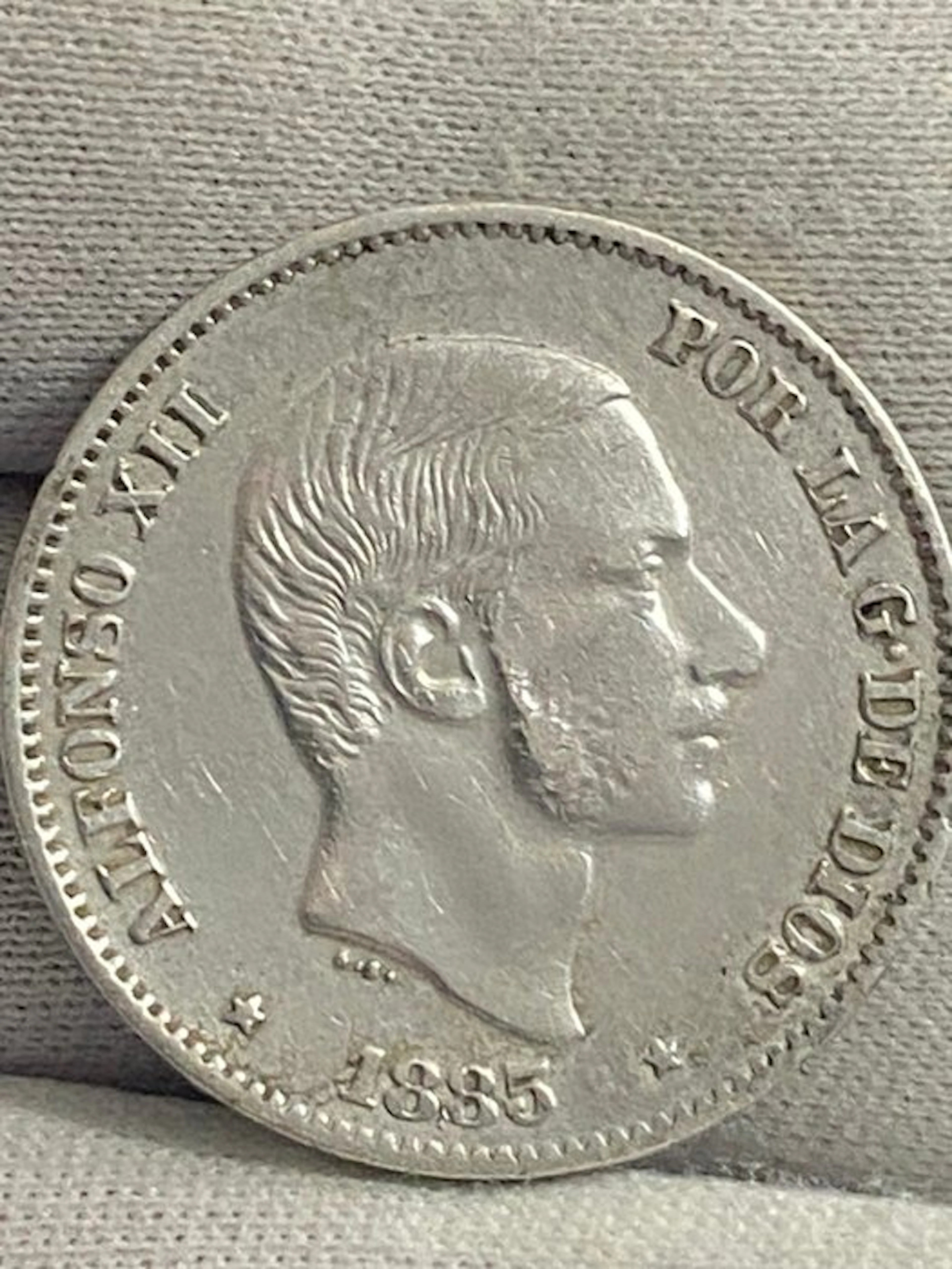 Spain. Alfonso XII. 50 centavos De Peso 1885 Manila