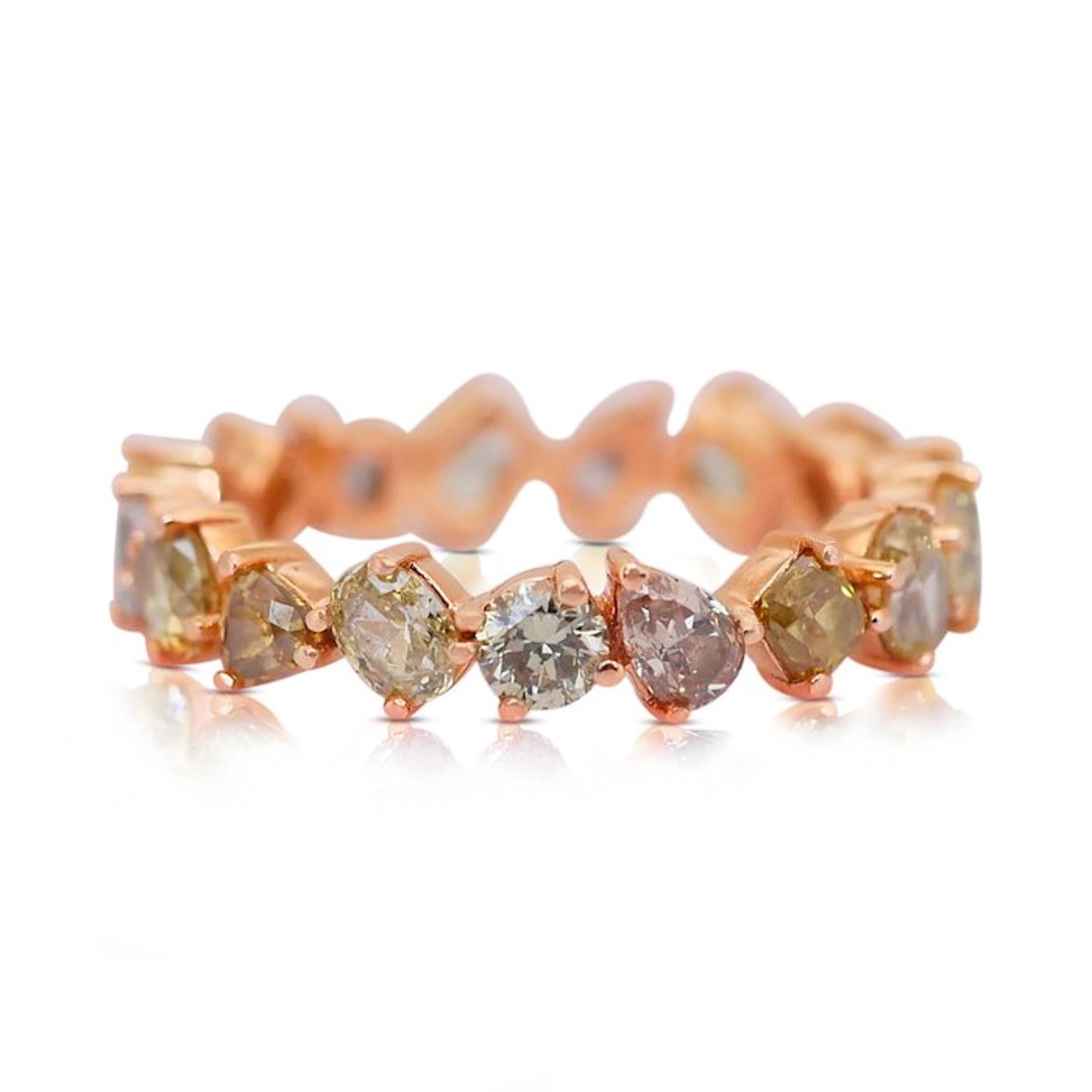 Ring - 18 kt. Rose gold - 2.63ct. tw. Diamond (Natural) - Diamond