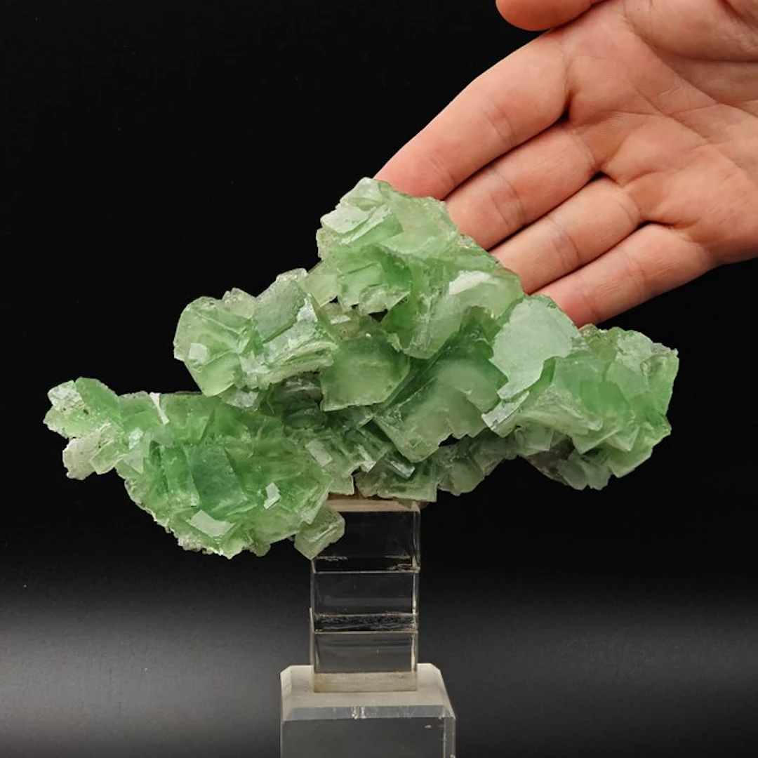 Splendid GREEN FLUORITE with GHOSTS