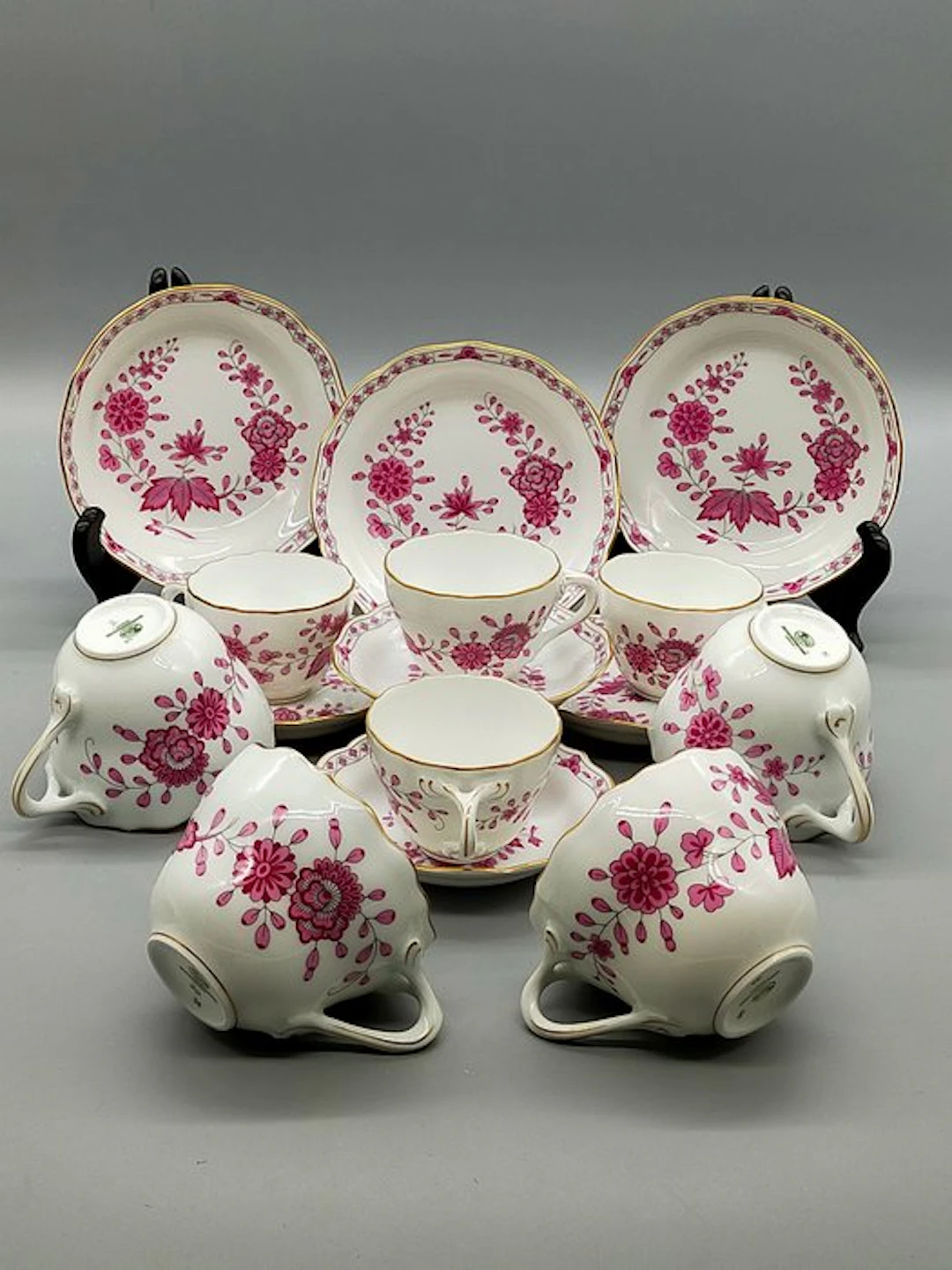 Hutschenreuther - Coffee set - Porzellan Tassen Set – Indisch Purpur