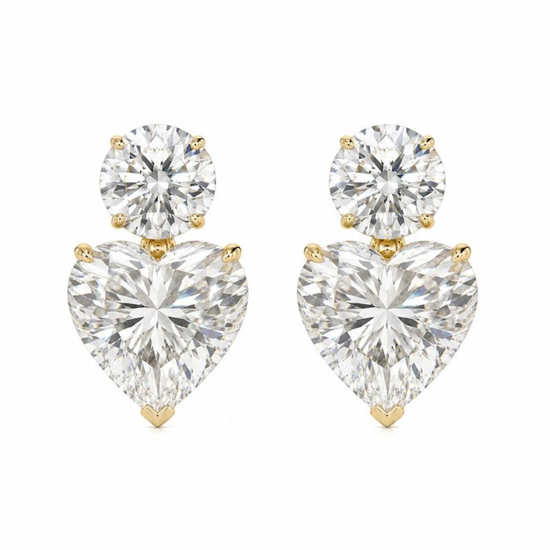 Earrings - 14 kt. Yellow gold - 8.07ct. tw. Diamond (Lab-grown) - Diamond