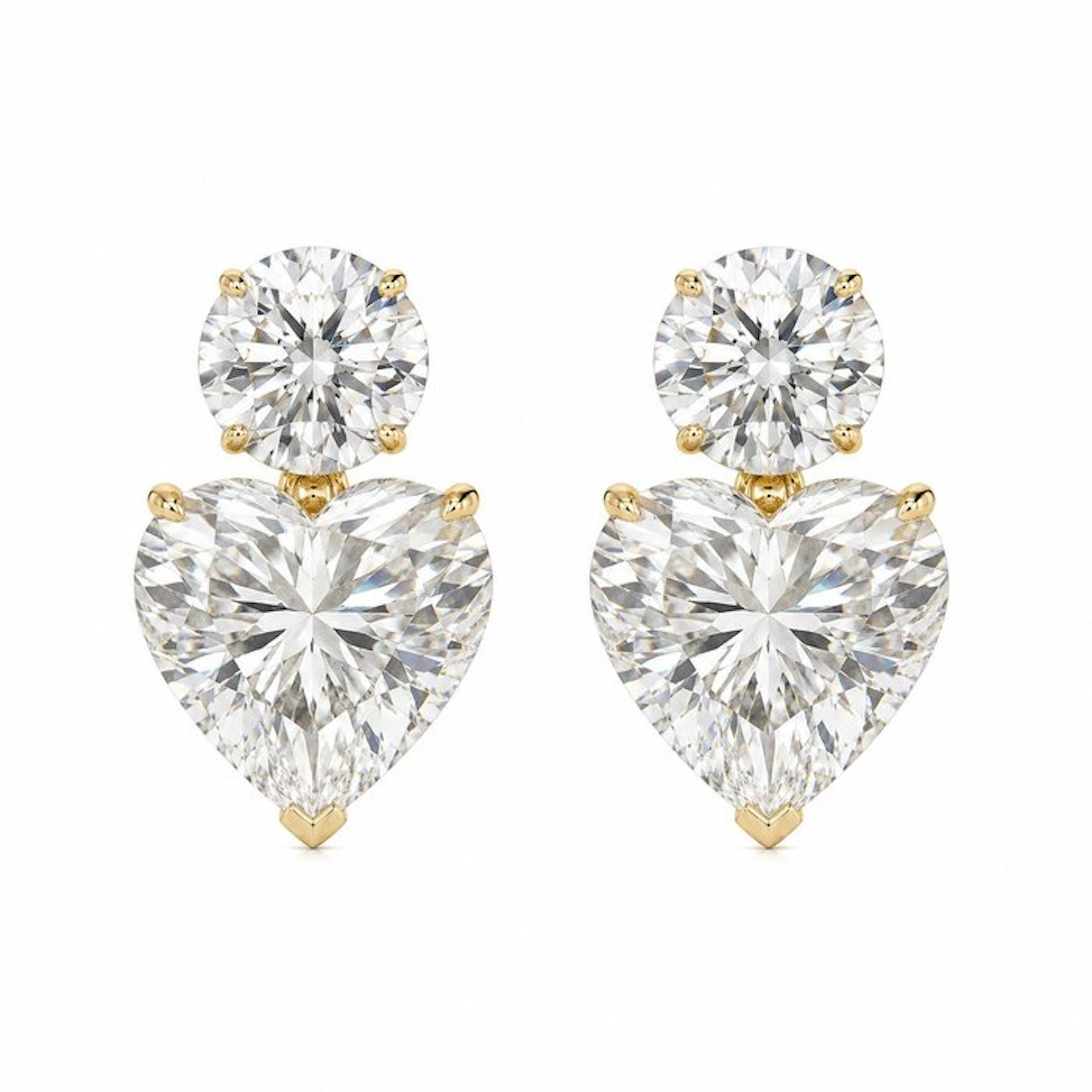 Earrings - 14 kt. Yellow gold - 8.07ct. tw. Diamond (Lab-grown) - Diamond