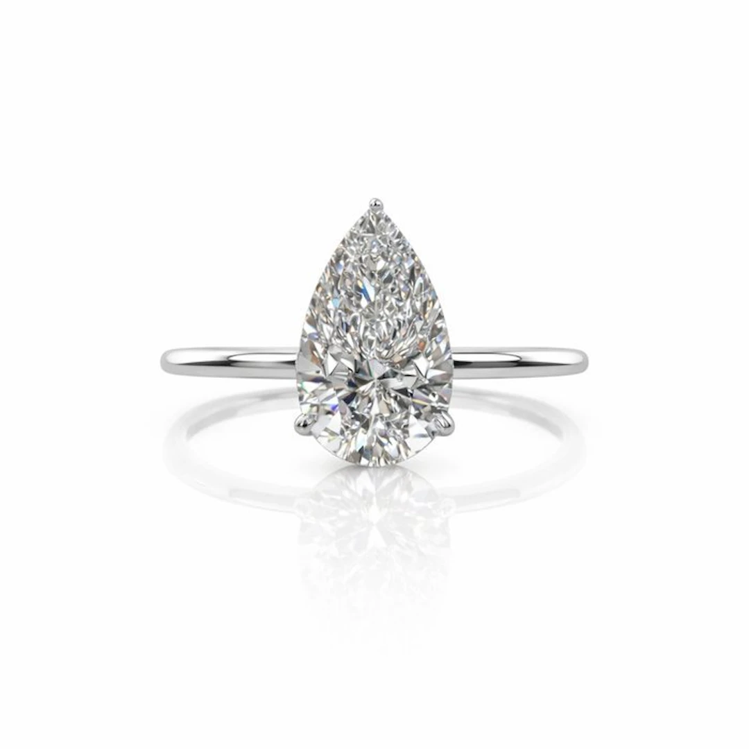 No reserve price - Ring - 14 kt. White gold - 2.04ct. tw. Diamond (Lab-grown)