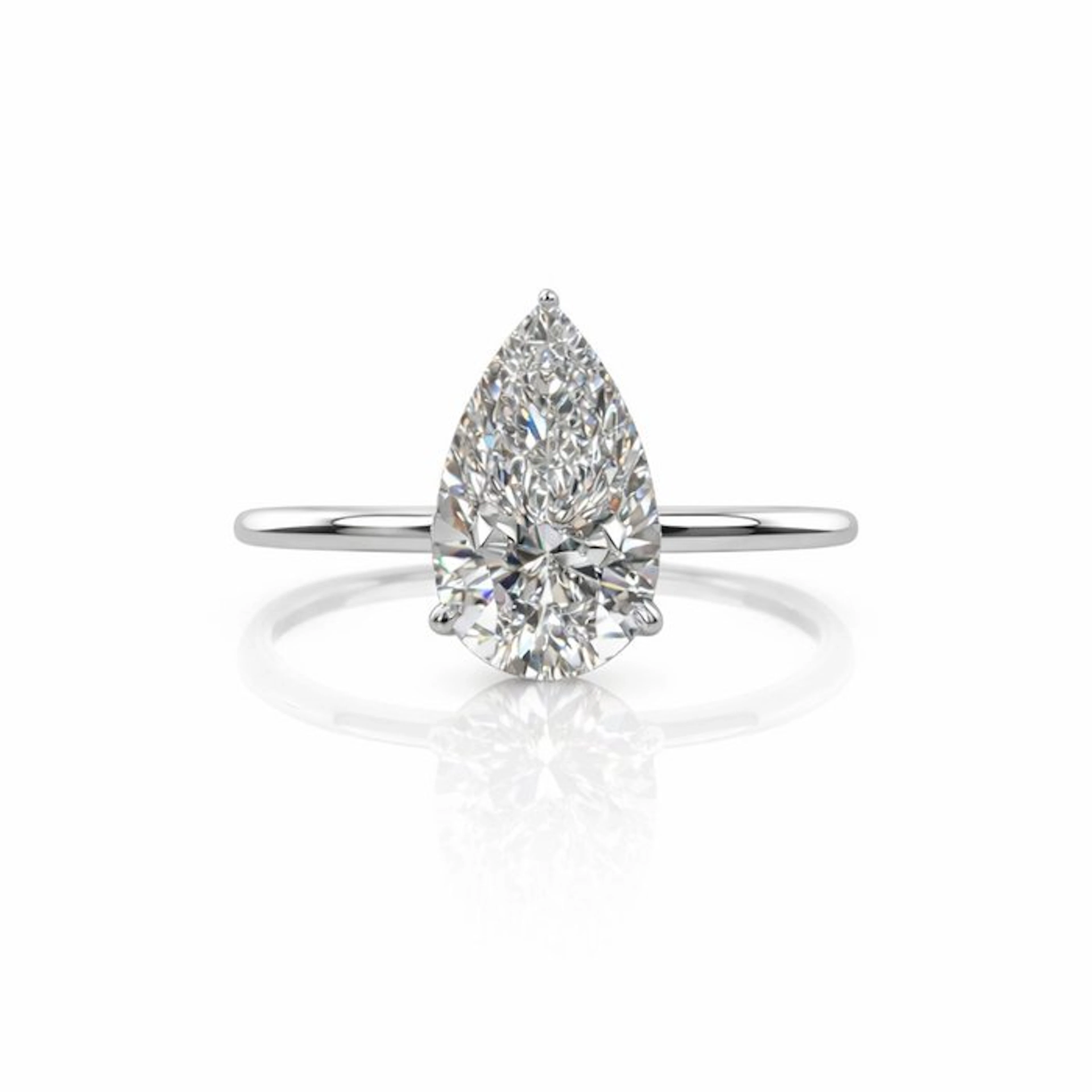 No reserve price - Ring - 14 kt. White gold - 2.06ct. tw. Diamond (Lab-grown)