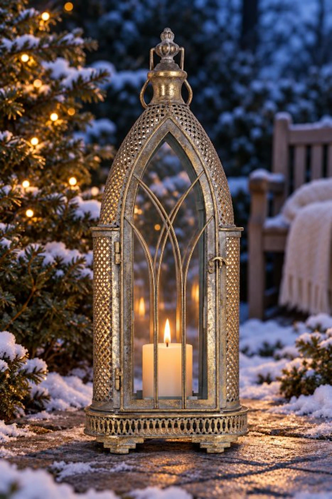 Lantern - Glass, Metal - Gothic lantern - 46 cm