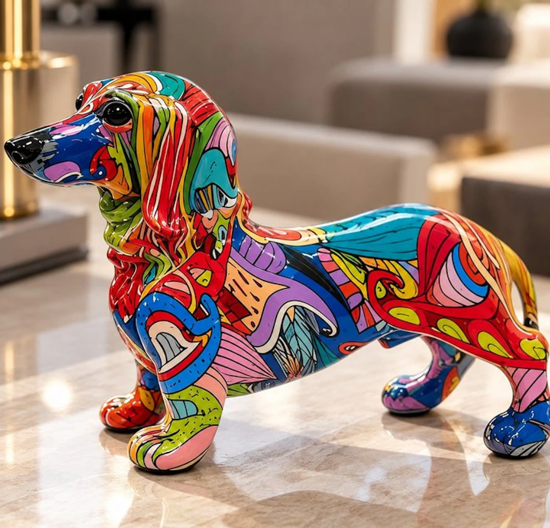 Stefy92 - Sculpture, Color Dog - 14 cm - Resin - 2025