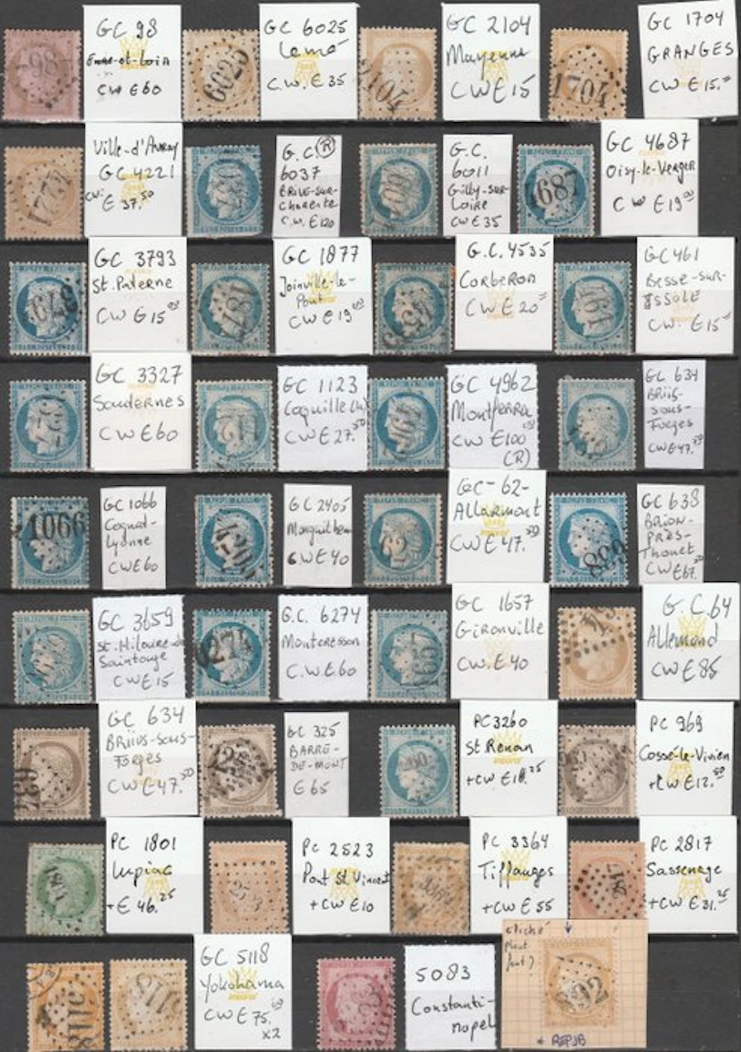 France 1870/1875 - Ceres – 40 perforated stamps –...