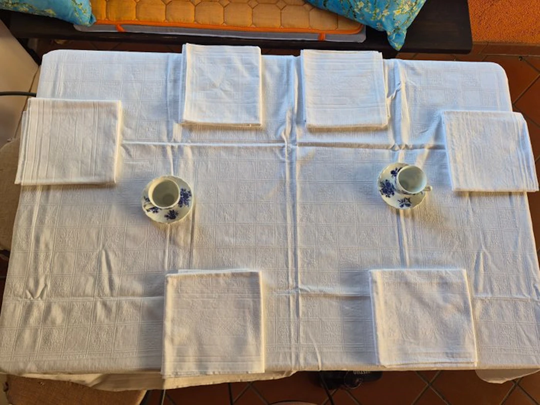 Tablecloth (7) - 165 cm - 140 cm - Fiandra, loom selvage