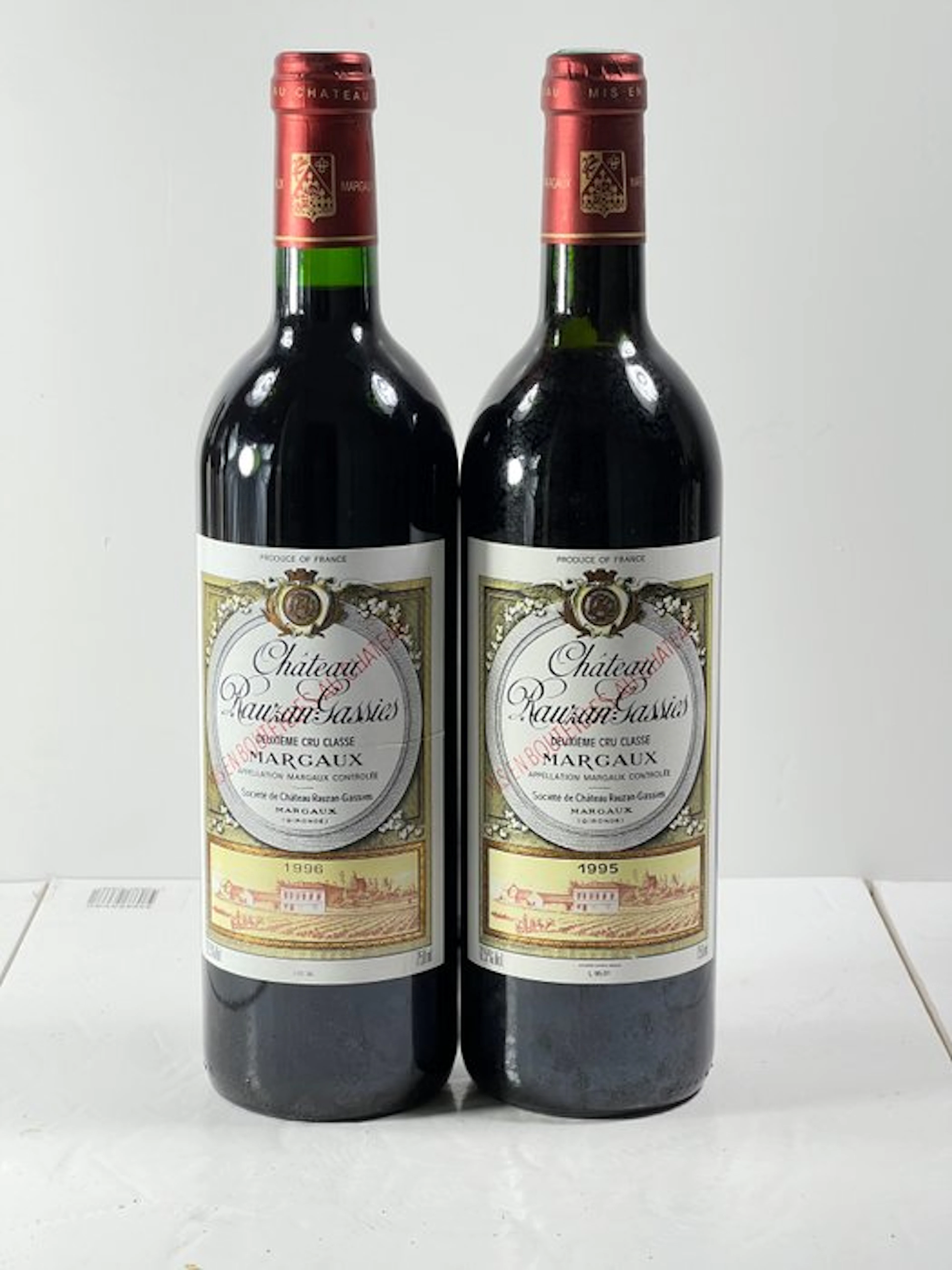 1995 & 1996 Château Rauzan-Gassies - Margaux 2ème Grand...