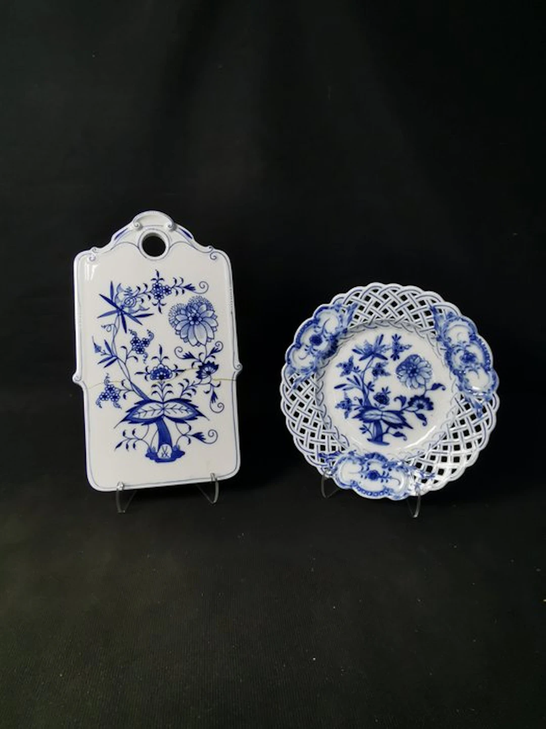 Meissen - Cipolla blu - Tagliere e Piatto da dolce - XX e...