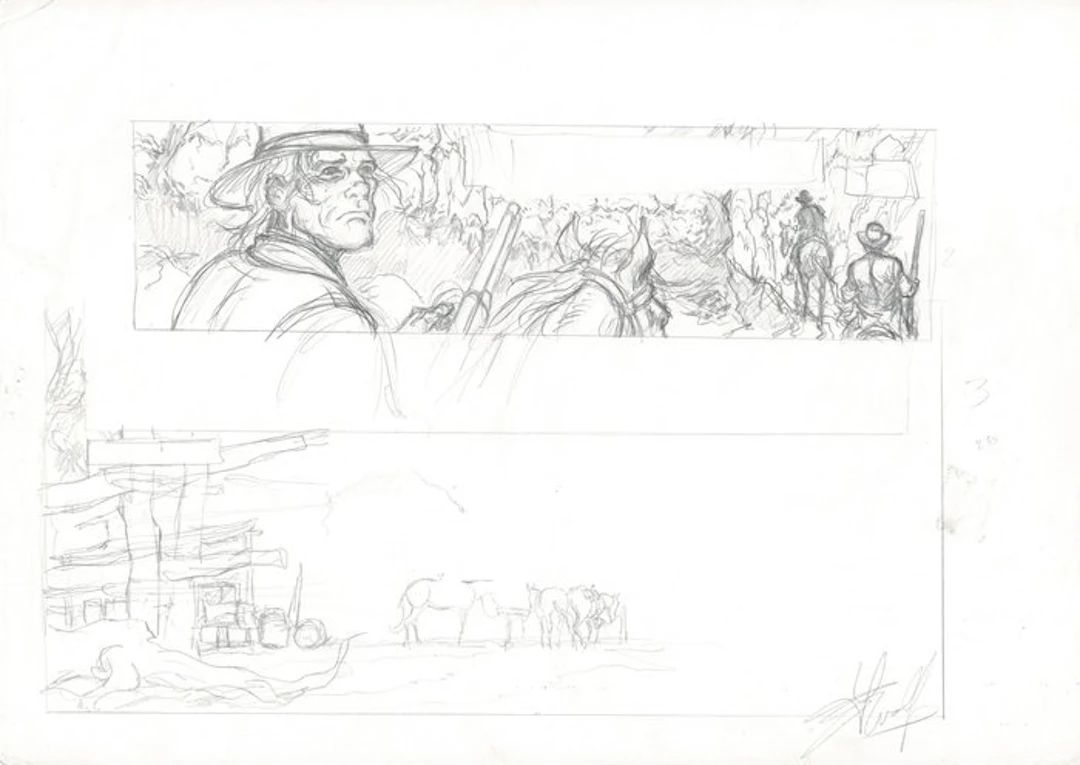 Swolfs, Yves - 1 Original preliminary drawing - Durango - Zonder genade - 1998