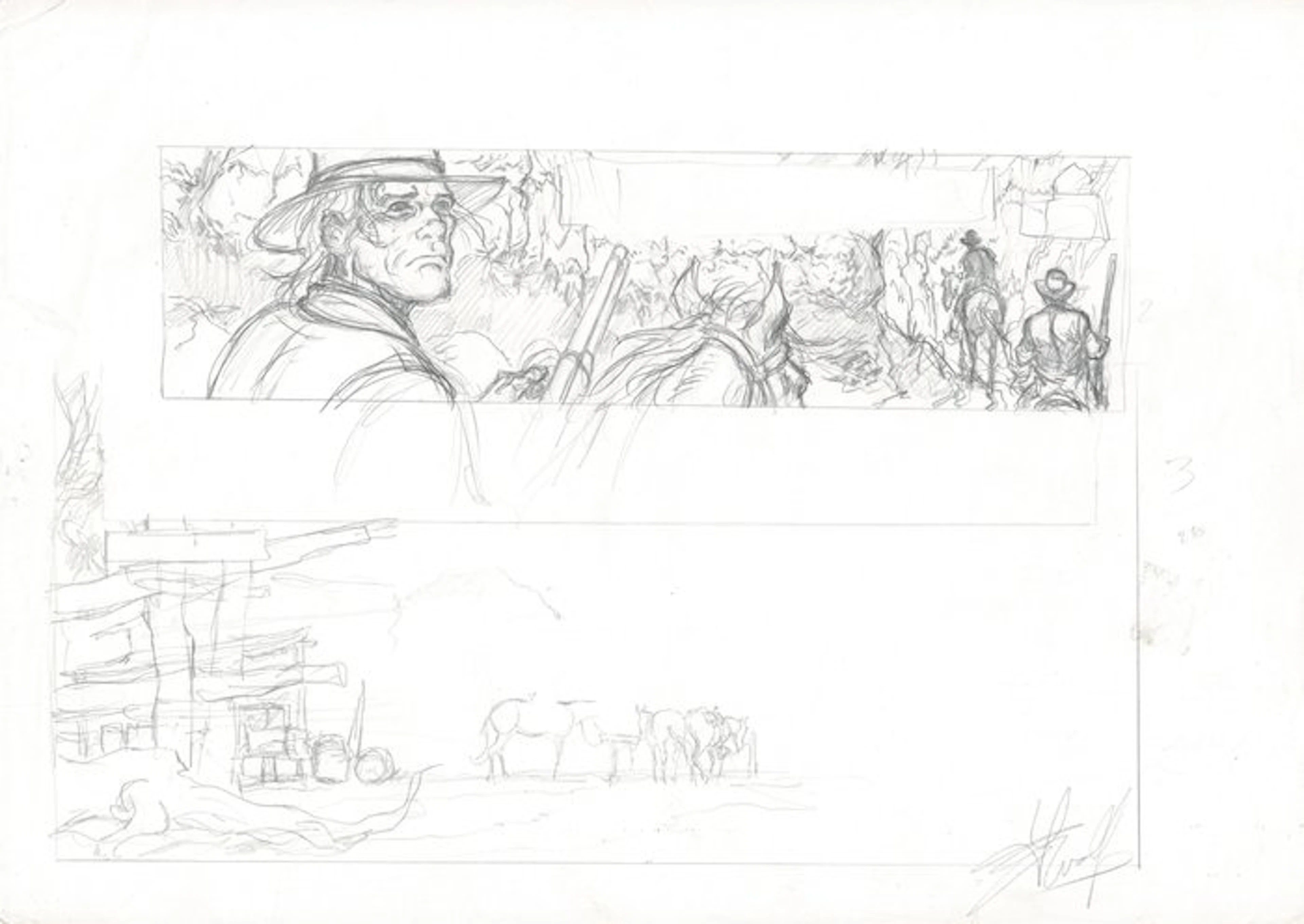Swolfs, Yves - 1 Original preliminary drawing - Durango - Zonder genade - 1998