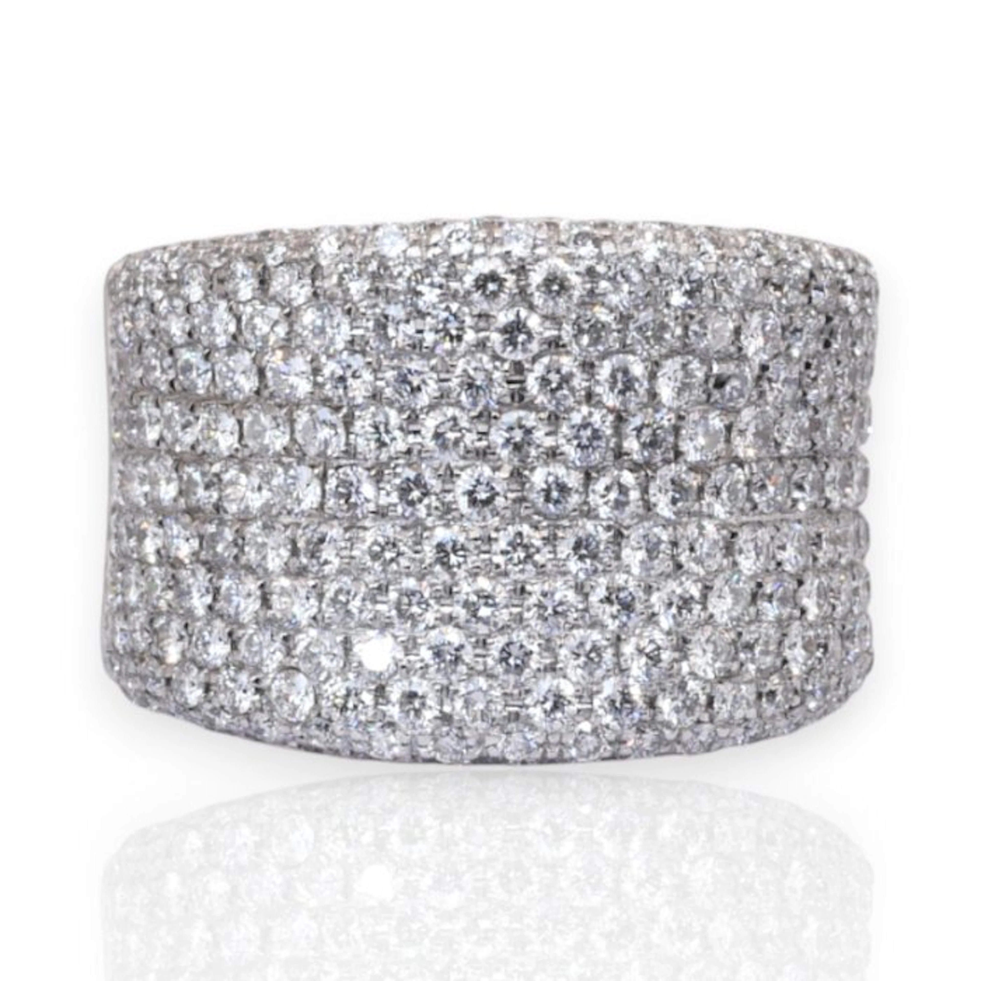 Ring - 18 kt. White gold - 4.15ct. tw. Diamond (Natural) - IGI Certified Ring
