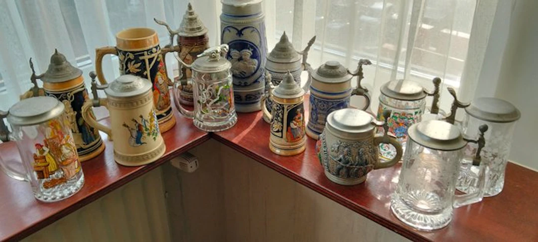 Beer mug (14) - Flap pots - Stoneware, Glass