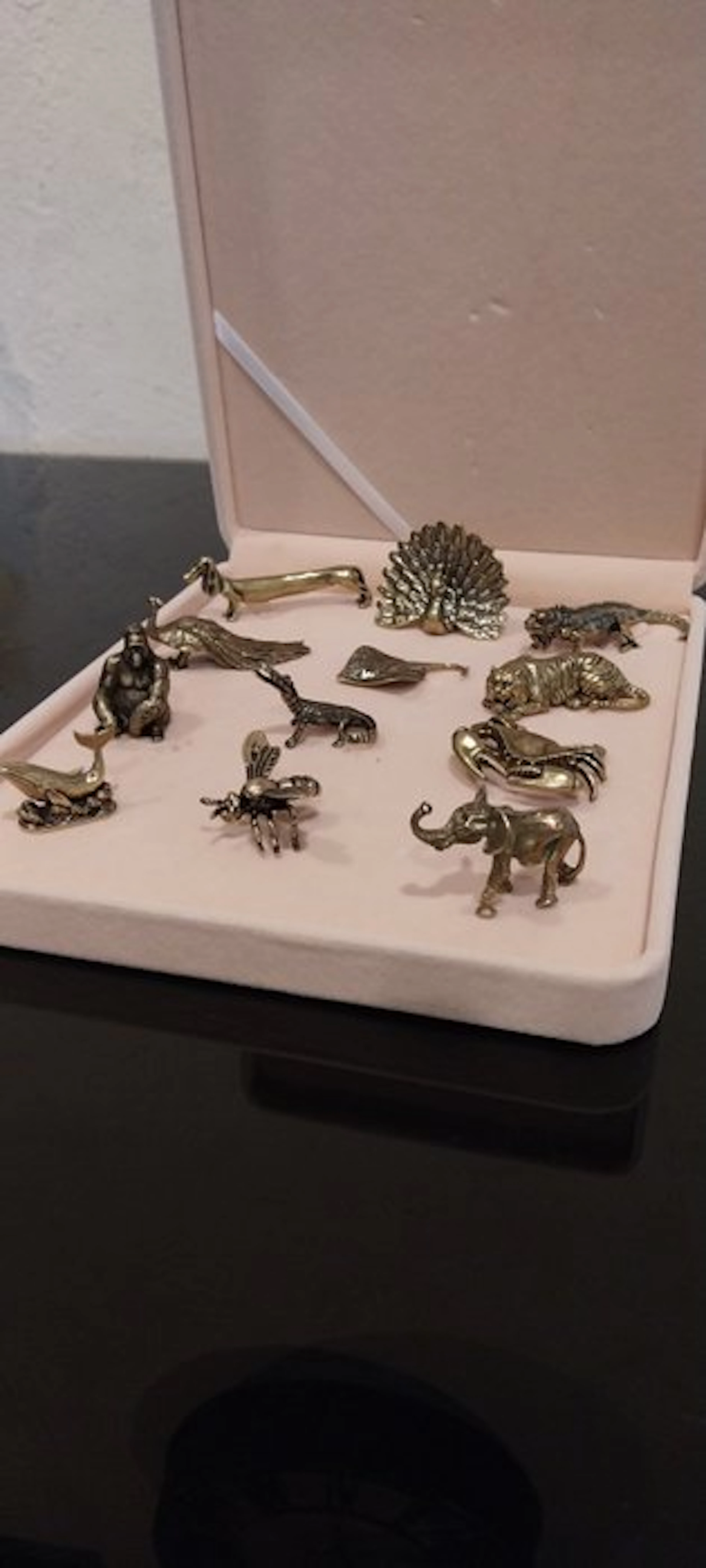 Knife rest (12) - Animaux différents - Gilt bronze