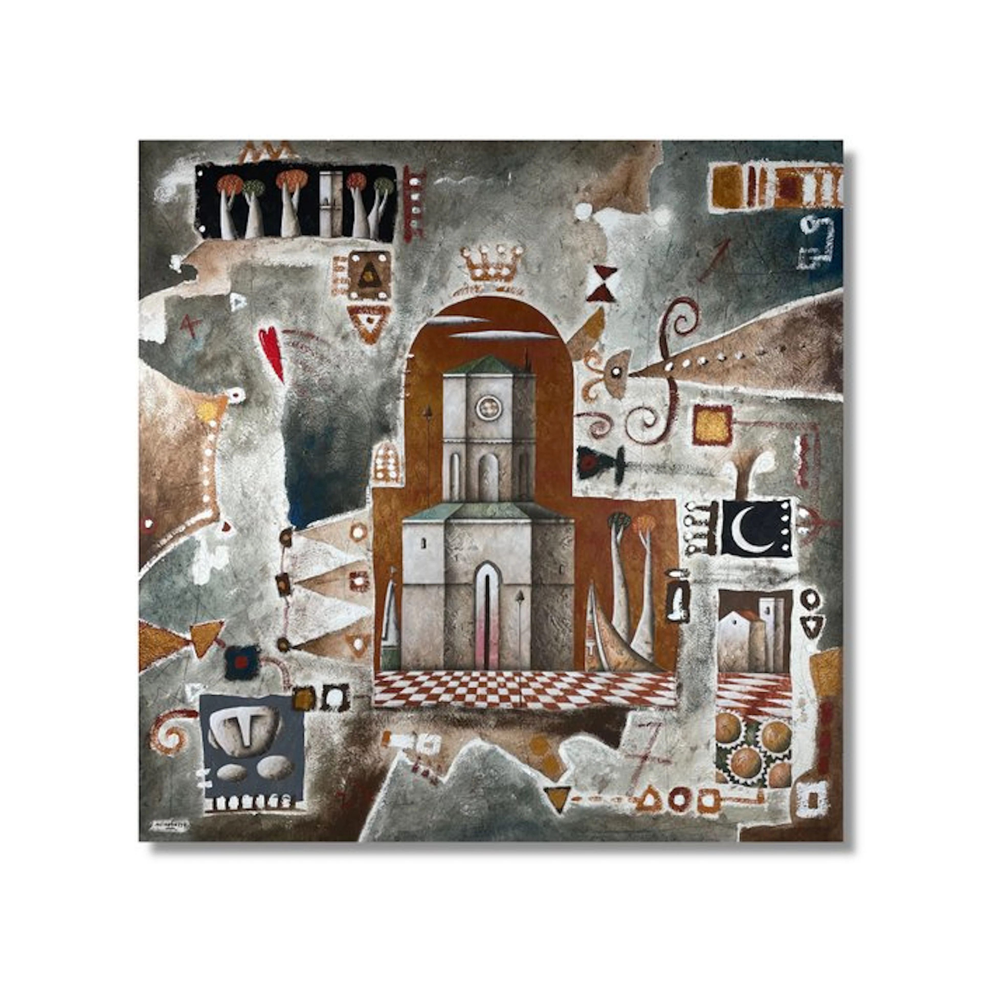 Carlo Mirabasso - Tempietto della Pace - cm 90x90 - anno 2005