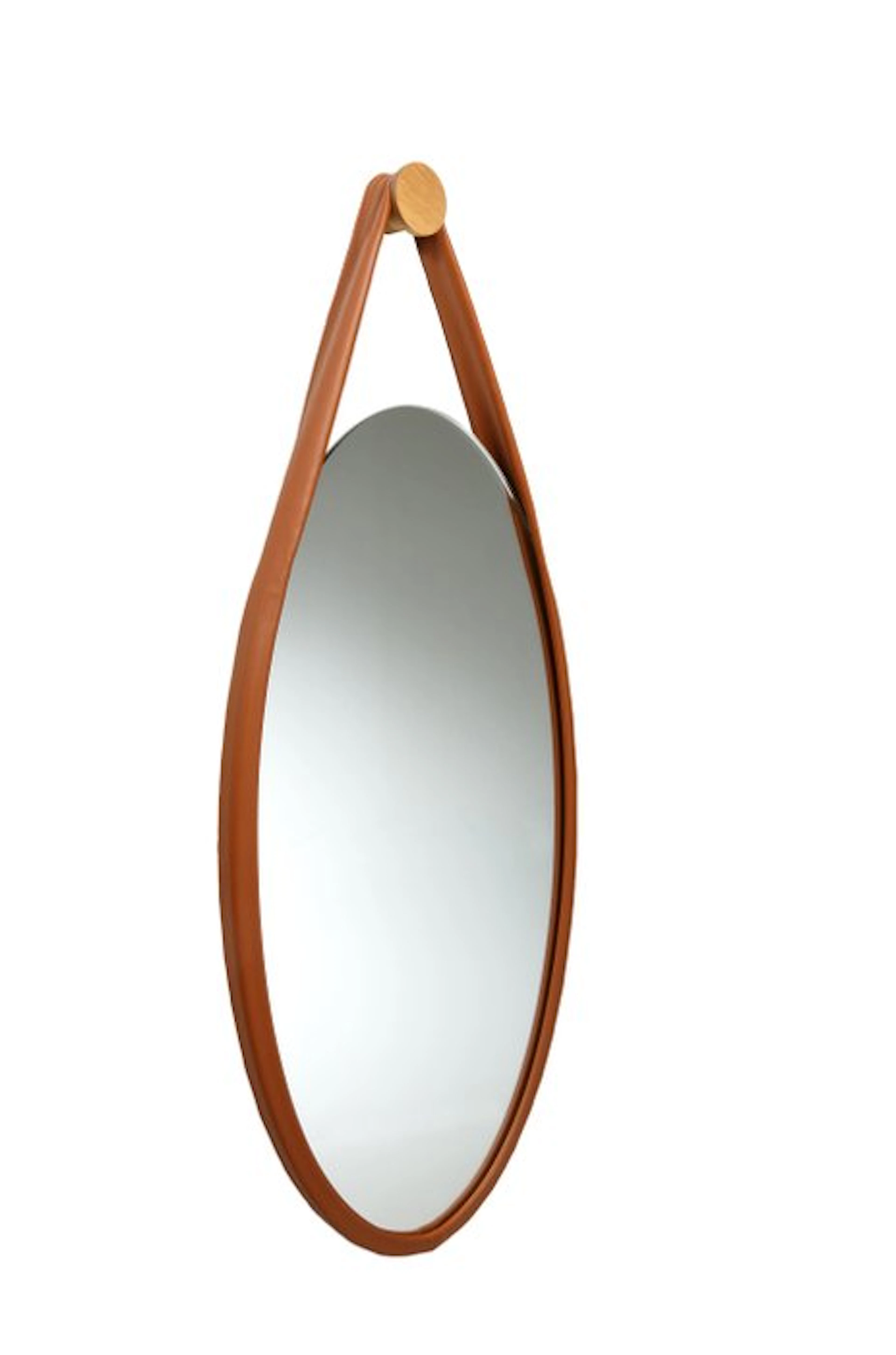 favius - Mikkel Vandborg - Wall mirror- HIDE - Glass, Leather