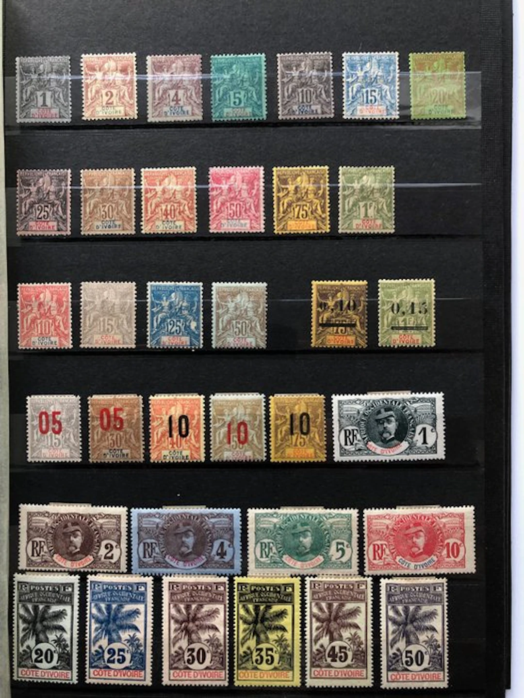 French Colony - Ivory Coast with complete series. 3270 euros in cost.