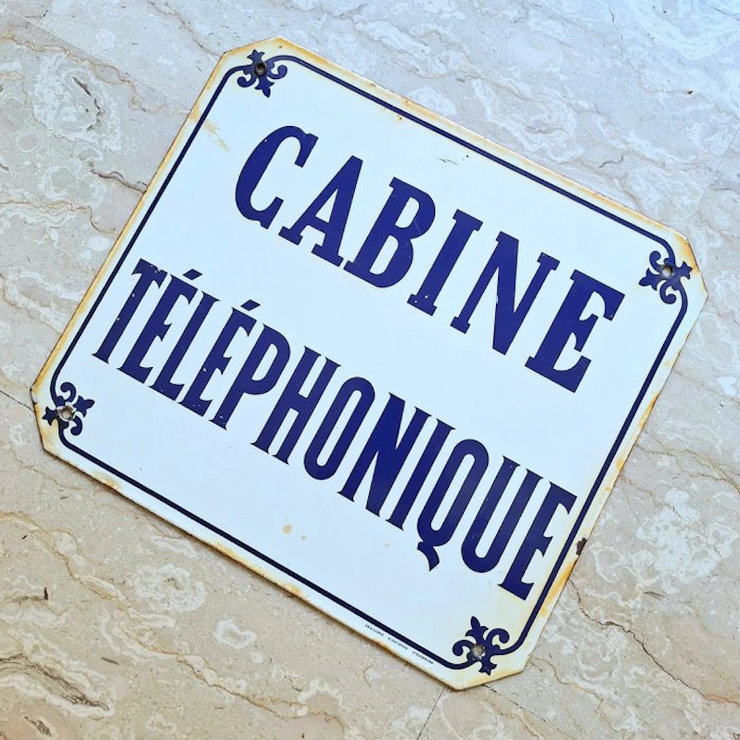 Emaillerie Alsacienne - Telephone booth - Enamel sign - Metal