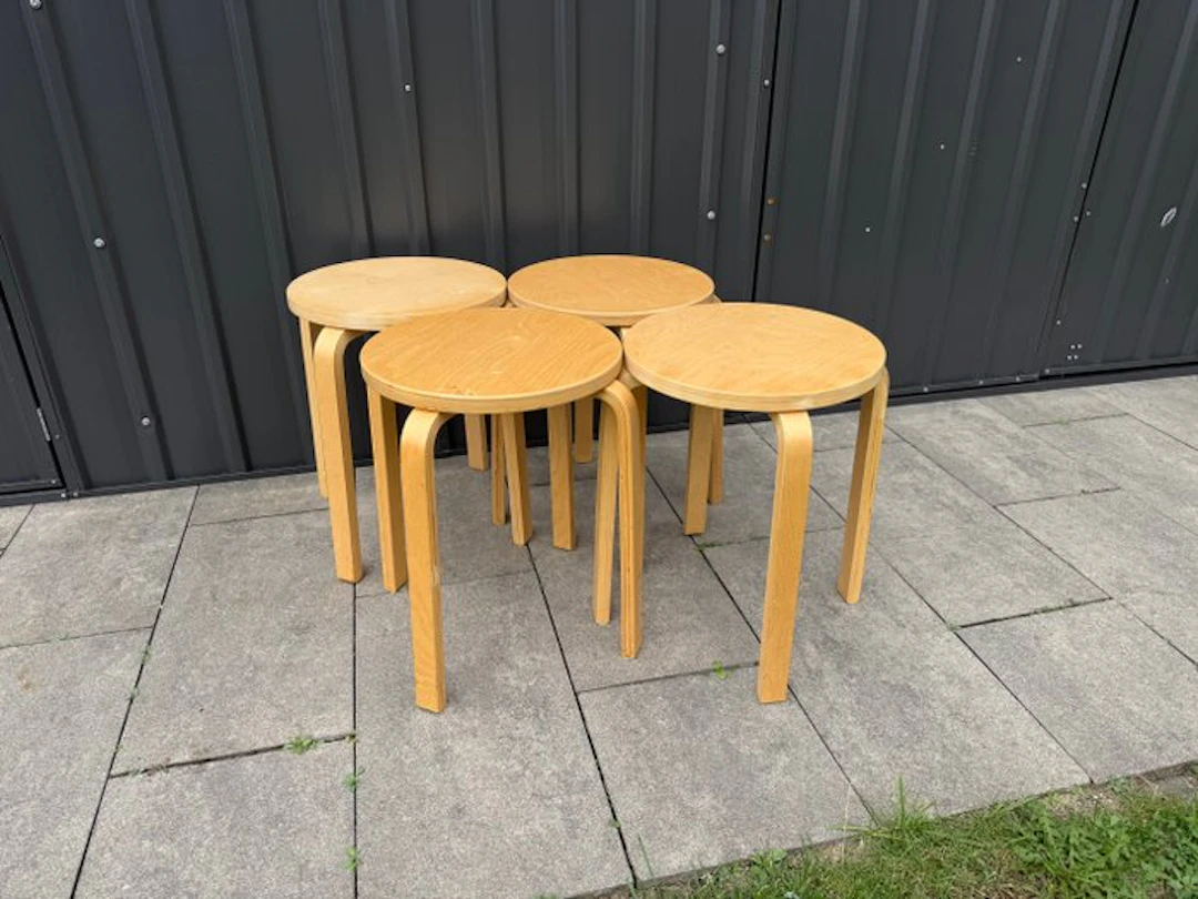IKEA - Stool (4) - Frosta - Birch, Wood - Set of 4, stackable