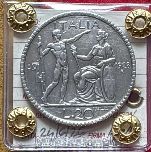 Italy, Kingdom Vittorio Emanuele III. 20 Lire 1928 "Littore" A. VI