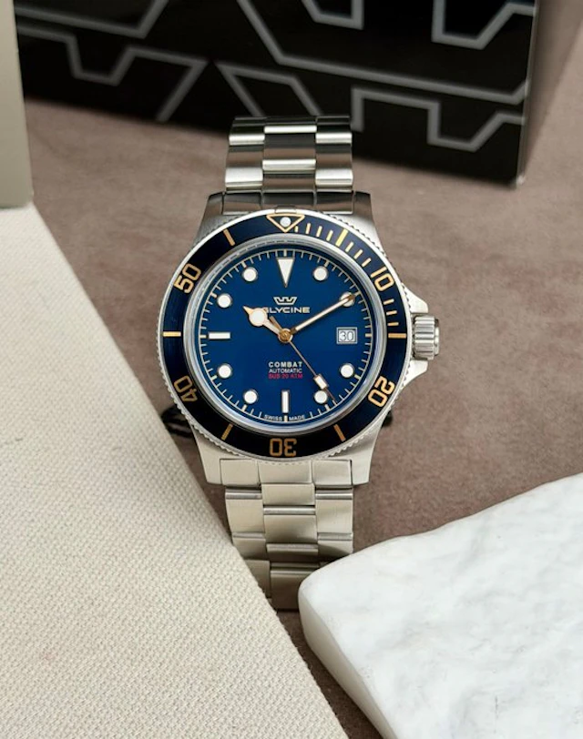 Glycine - Combat Sub Automatic Date Blue - GL0485 - Men - 2020-2025