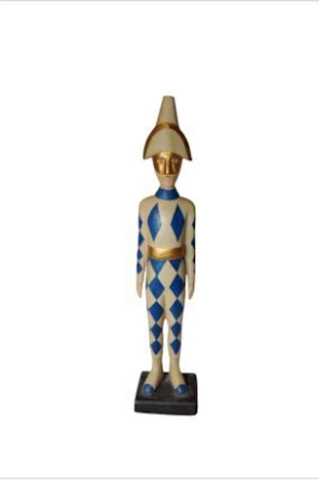 Carving, Arlequin sculpté et peint a la main - 47 cm - Wood - 1950