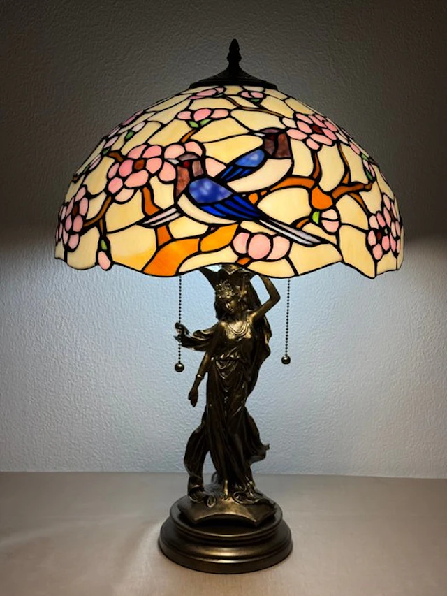 XXL Tiffany stijl tafellamp Art Nouveau Bronze Maiden...