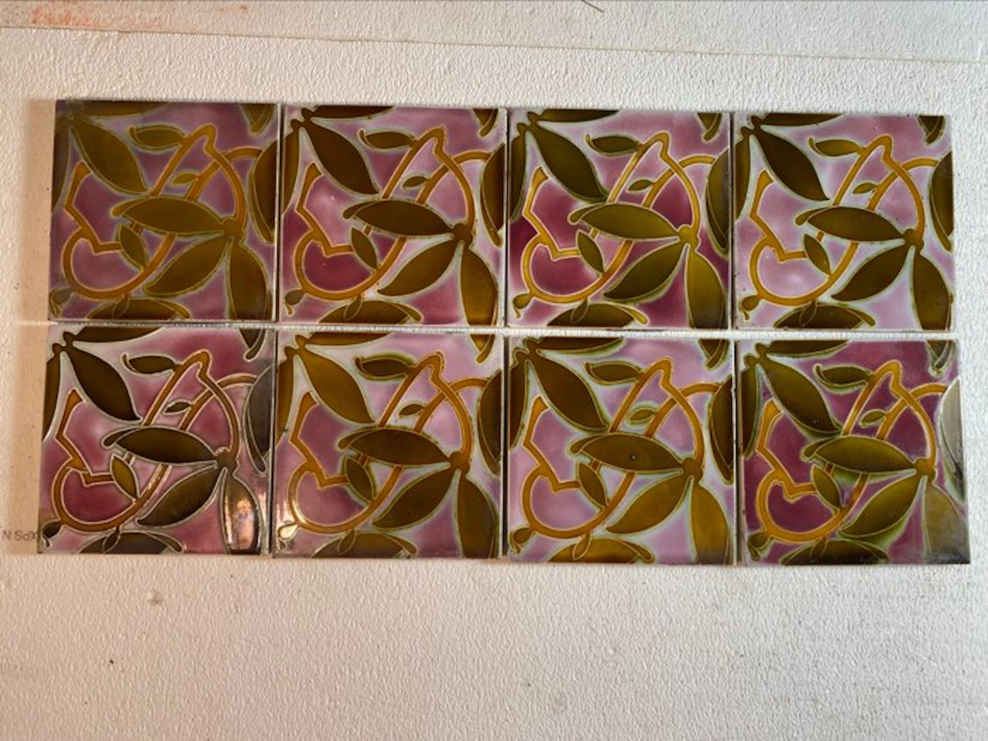 Art Nouveau Tile (8) - Art Nouveau - 1900-1910 - Boch La Louvière 8 tiles